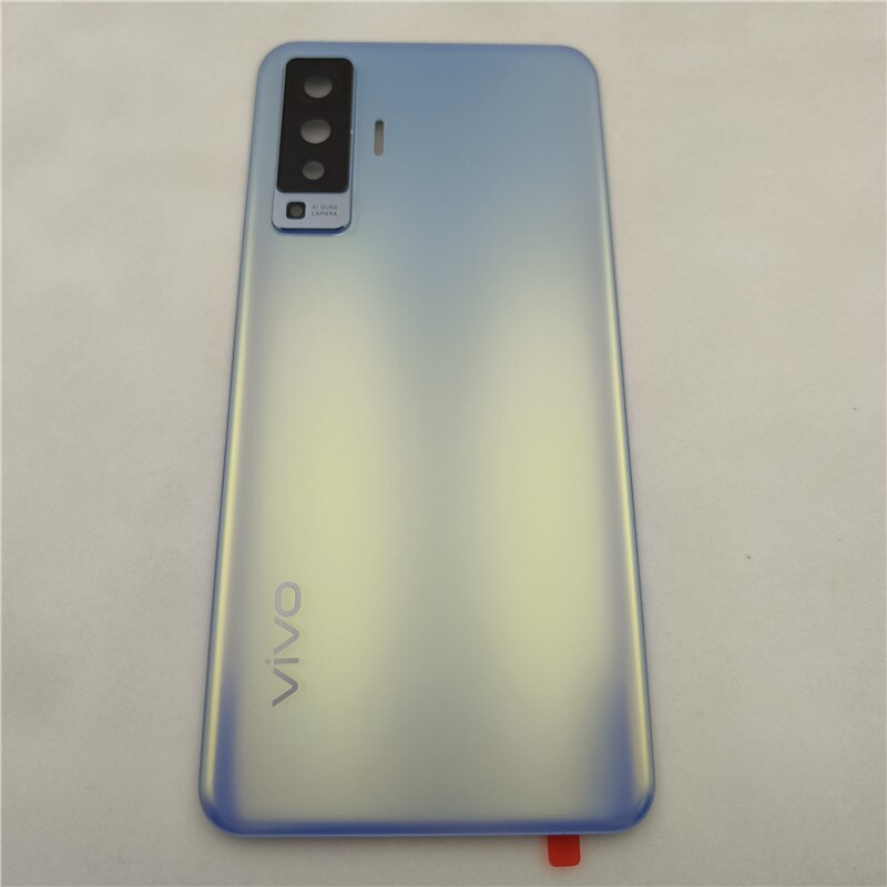 Original For Vivo X50 5G Back Battery Cover Rear Housing Door Glass Case With Camera Lens For Vivo X50 Battery Cover: Blue