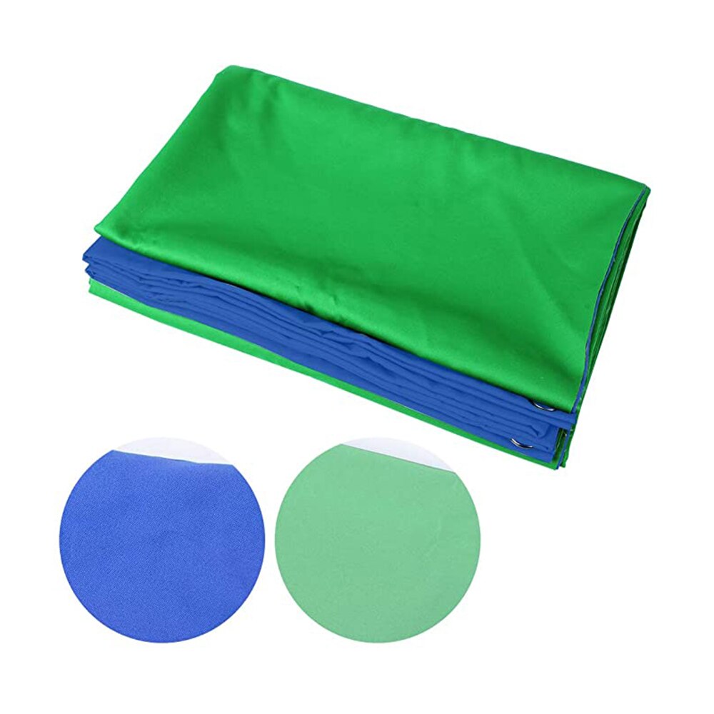 1.5*2M Photography Blue & Green Backdrop Double Sided 2 in 1 Photo Studio Screen Cloth Background Backdrops