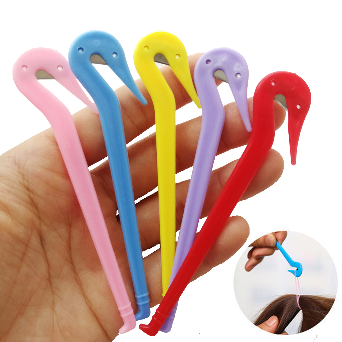 Cortador de goma de bandas para el cabello para niñas, herramienta de corte de bandas para la cabeza, removedor de corbatas, cuchillo de corte, herramienta de peinado de salón, 1 unidad