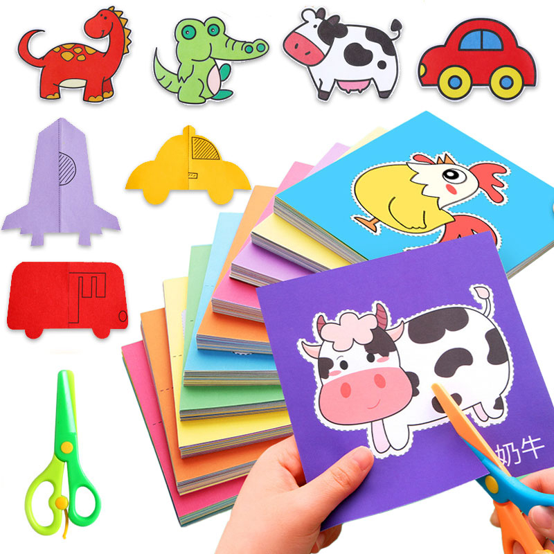48/90 stücke Scheren Fähigkeiten Spielzeug einstellen freundlicher freundlicher Schneiden Aktivität Arbeitsbuch Vorschule Lernen Erkenntnis Ebene Früchte PaperCraft