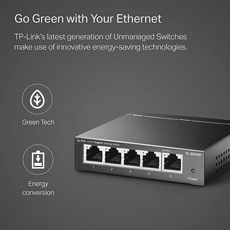 TL-SG105 5Port Gigabit Unmanaged Ethernet Network Switch Ethernet Splitter Plug Play Shielded Ports Traffic Optimization