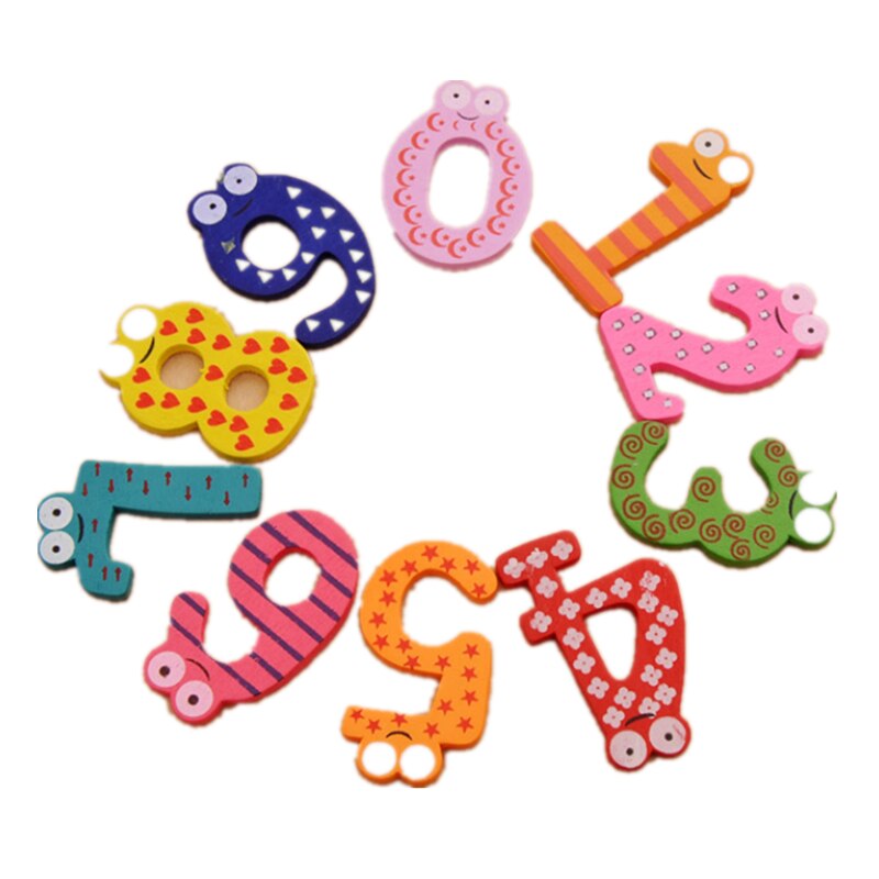 10pcs/set Baby Number Refrigerator Fridge Magnets Figure Stick Mathematics Wooden Educational Kids Toys for Children