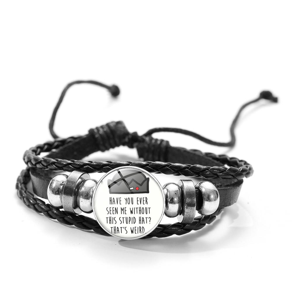 Pulsera de cuero de las serpientes del lado sur de SIAN, pulsera clásica de TV con botón de cristal, brazalete Punk de pulsera negra para hombres y mujeres: Style 11