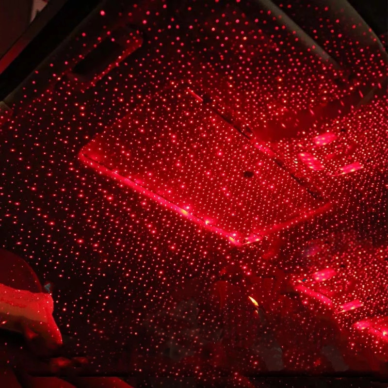 Romántico LED para techo de coche, proyector de luz nocturna de estrella, atmósfera, lámpara de galaxia, Lámpara decorativa USB, luz de decoración Interior de coche ajustable