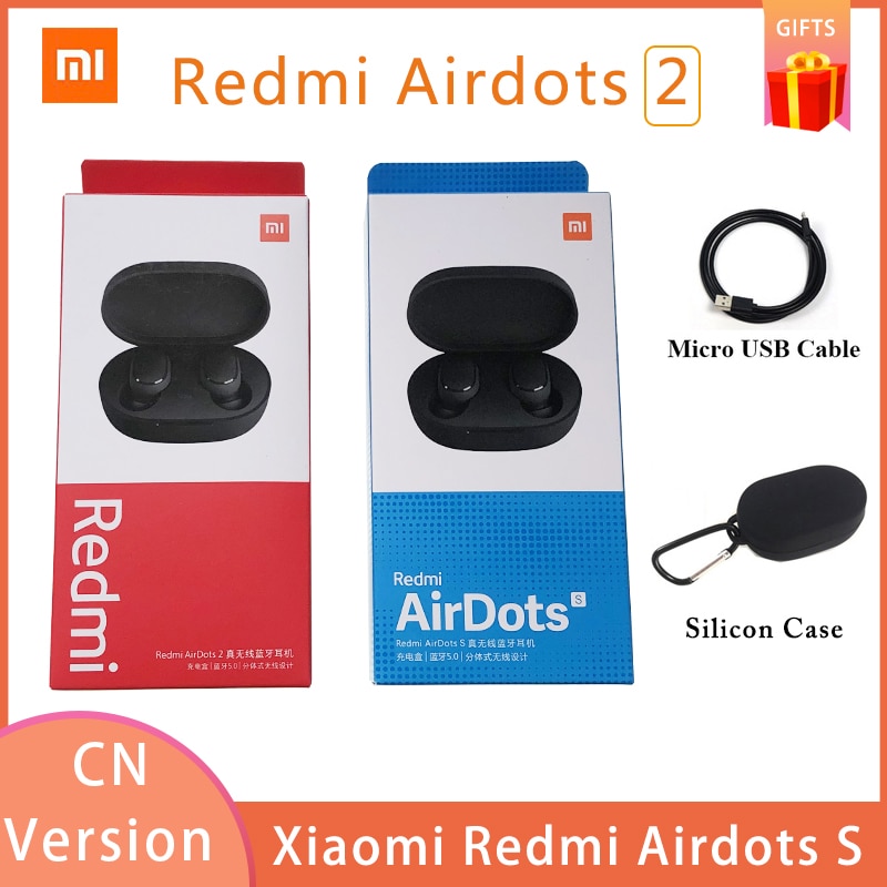 Chinese version Xiaomi Redmi AirDots 2 Wireless Bluetooth 5.0 redmi airdots2 Earbuds In-Ear stereo bass NOT redmi airdots s