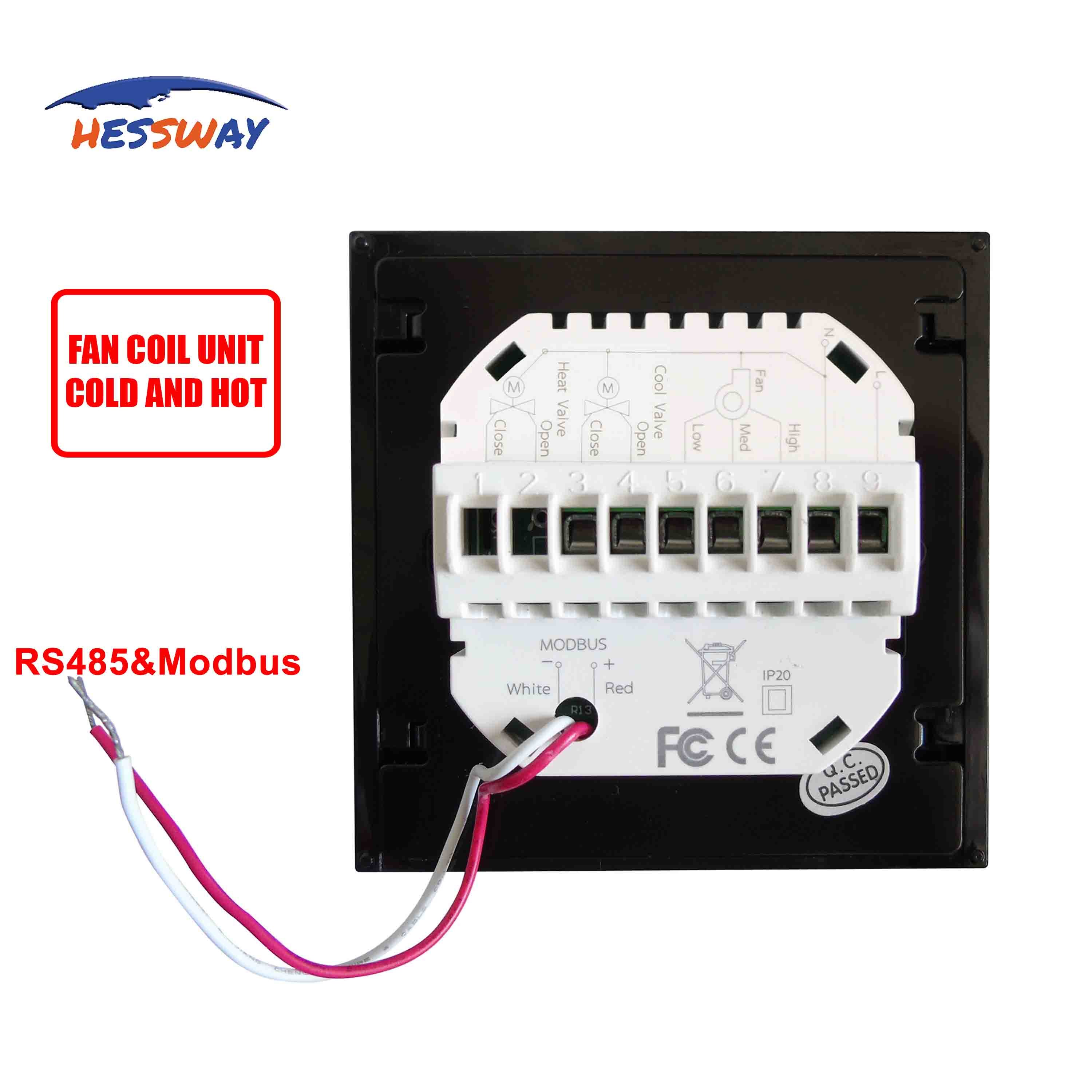 HESSWAY Remote Terminal Unit RS485/MODBUS thermostat 24v for 2pipe 4pipe heat cool temp