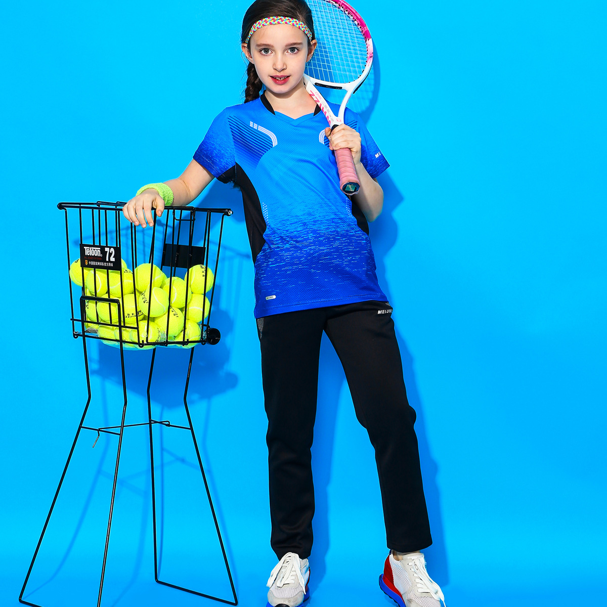#39 bordtennis tøj tennis kort sportstøj badminton nederdel sæt træningsbukser træningsskjorter fort pige: Xxxs / Lavendel