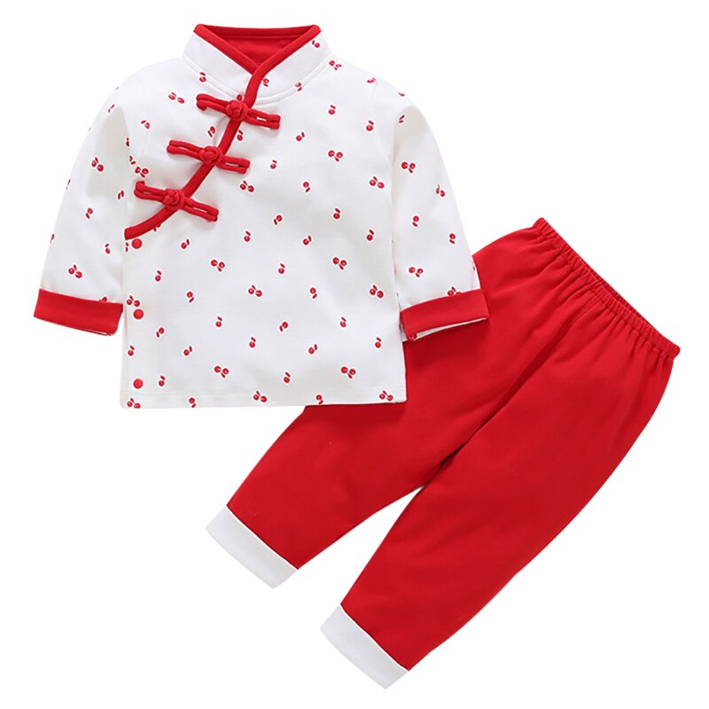 2Pcs/set Baby Boy Girl Autumn And Winter Print Long Sleeve Chinese Year Jumpsuit Cotton Soft Stylish Bodysuit Clothing: B / 73