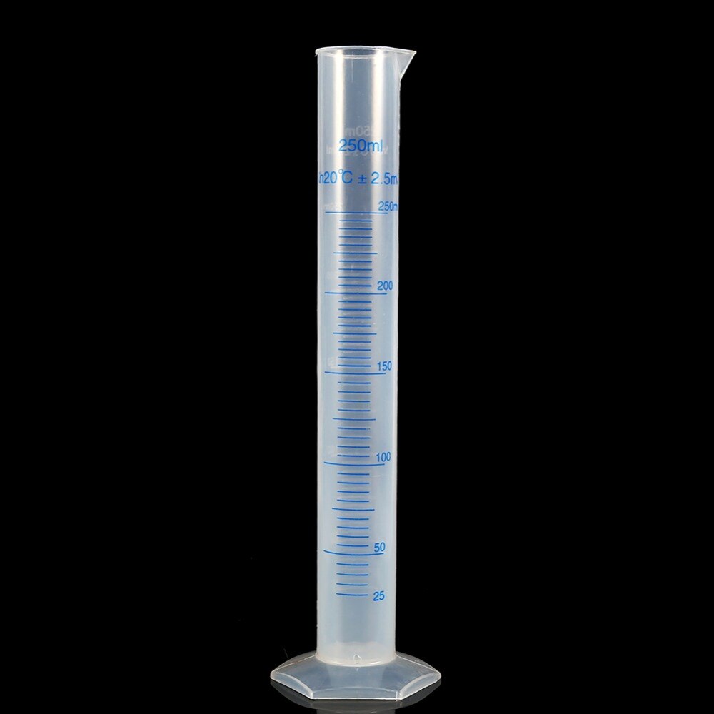 1 Pcs 250 Ml Meten Van Plastic Cilinder Afgestudeerd Cilinders Voor Lab Levert Laboratorium Meting Gereedschap