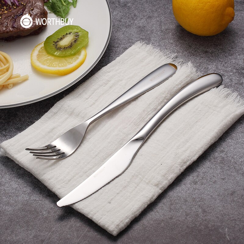 Juego de cubiertos occidentales maiyuansu, 304 cubiertos de acero inoxidable con mango engrosado, cuchillo, cuchara, tenedor, vajilla de cocina, juego de cena