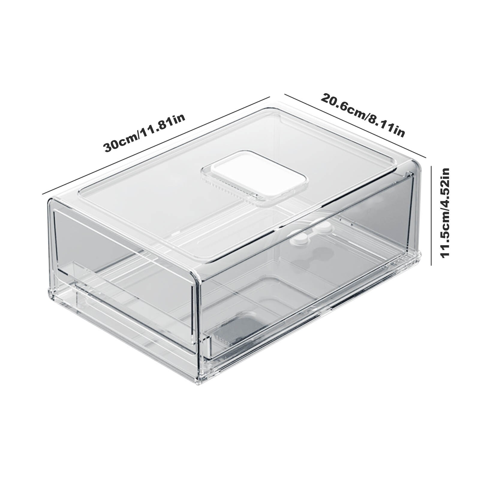 Refrigerator Food Storage Containers With Drainer Kitchen Vegetable Fruit Fresh Storage Box With Lid Fridge Stackable Organizer