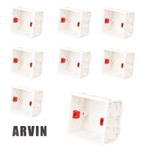 Boîte de montage réglable pour interrupteur mural, 3 couleurs, Cassette interne, 86mm x 83mm x 50mm pour interrupteur tactile de Type 86 et prise de courant: 8PCS White