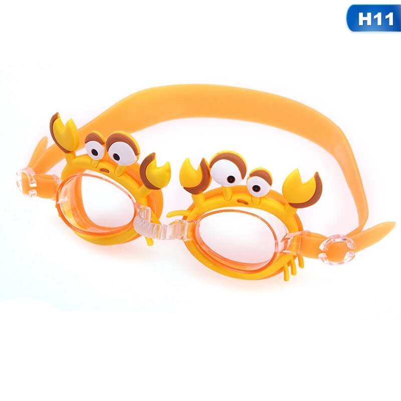 Dier Leuke Verstelbare Kinderen Kids Waterdichte Siliconen Anti Fog Uv Shield Zwemmen Glazen Goggles Eyewear Brillen: H11