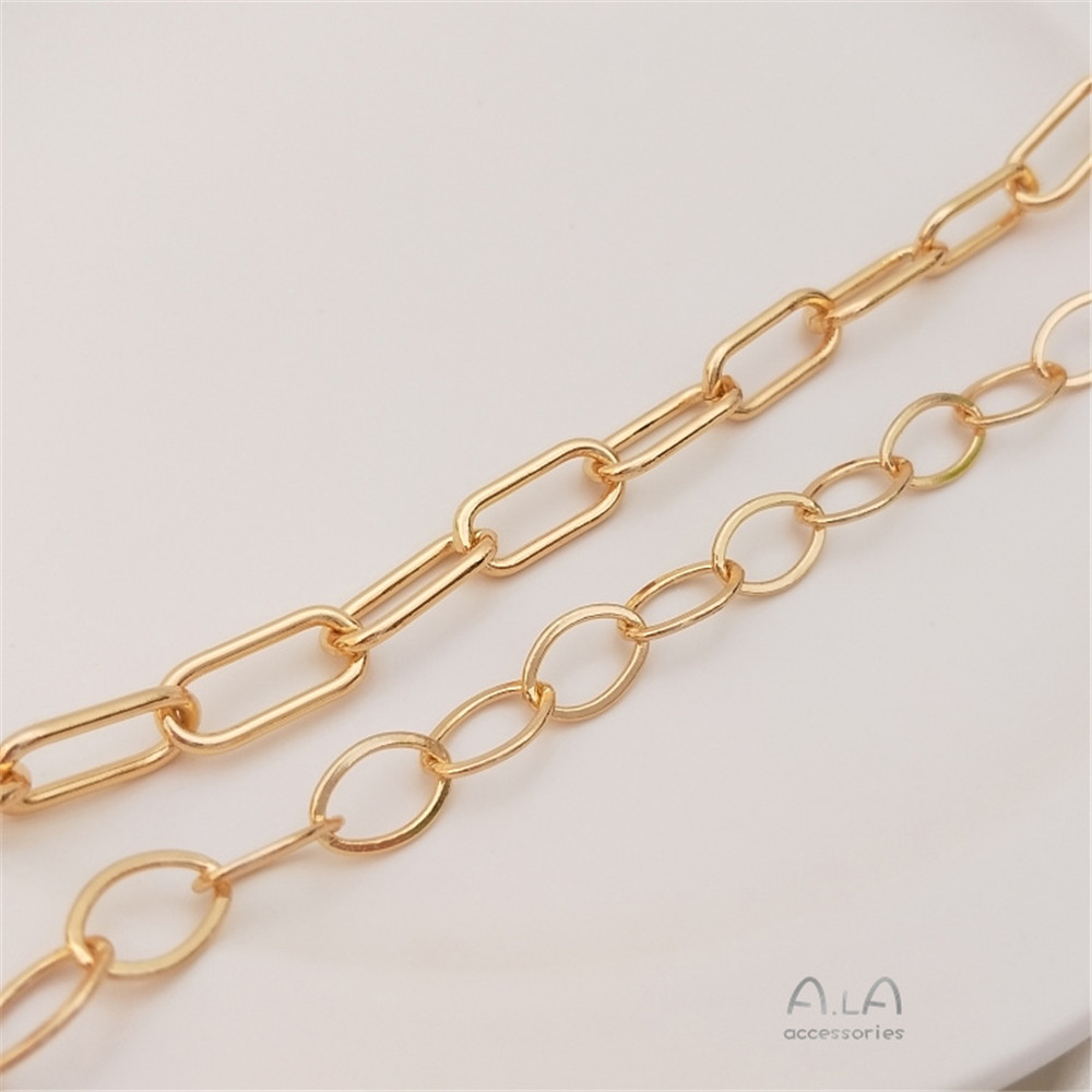 14K vergulde Euramerican wind ruwe ketting ruwe populaire losse ketting diy armband trui ketting materiaal