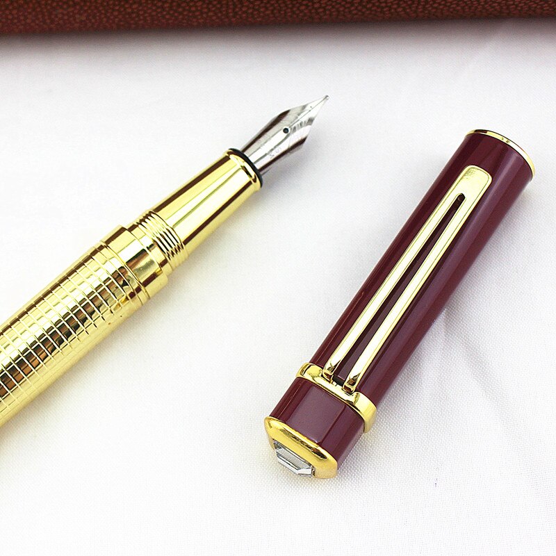 Luxury diamond Golden Stainless Fountain Pen Nib velvet bag