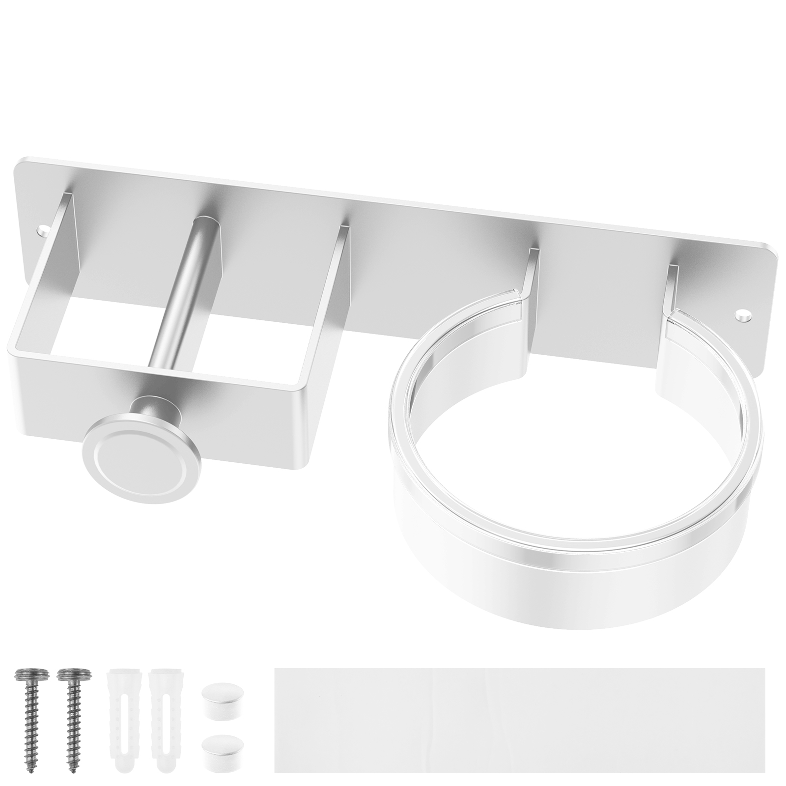 Soporte para secador de pelo, soporte de pared para secador de baño, organizador, estante, ducha, inodoro, soplador, colgador de secador de pelo de aluminio: Borgoña
