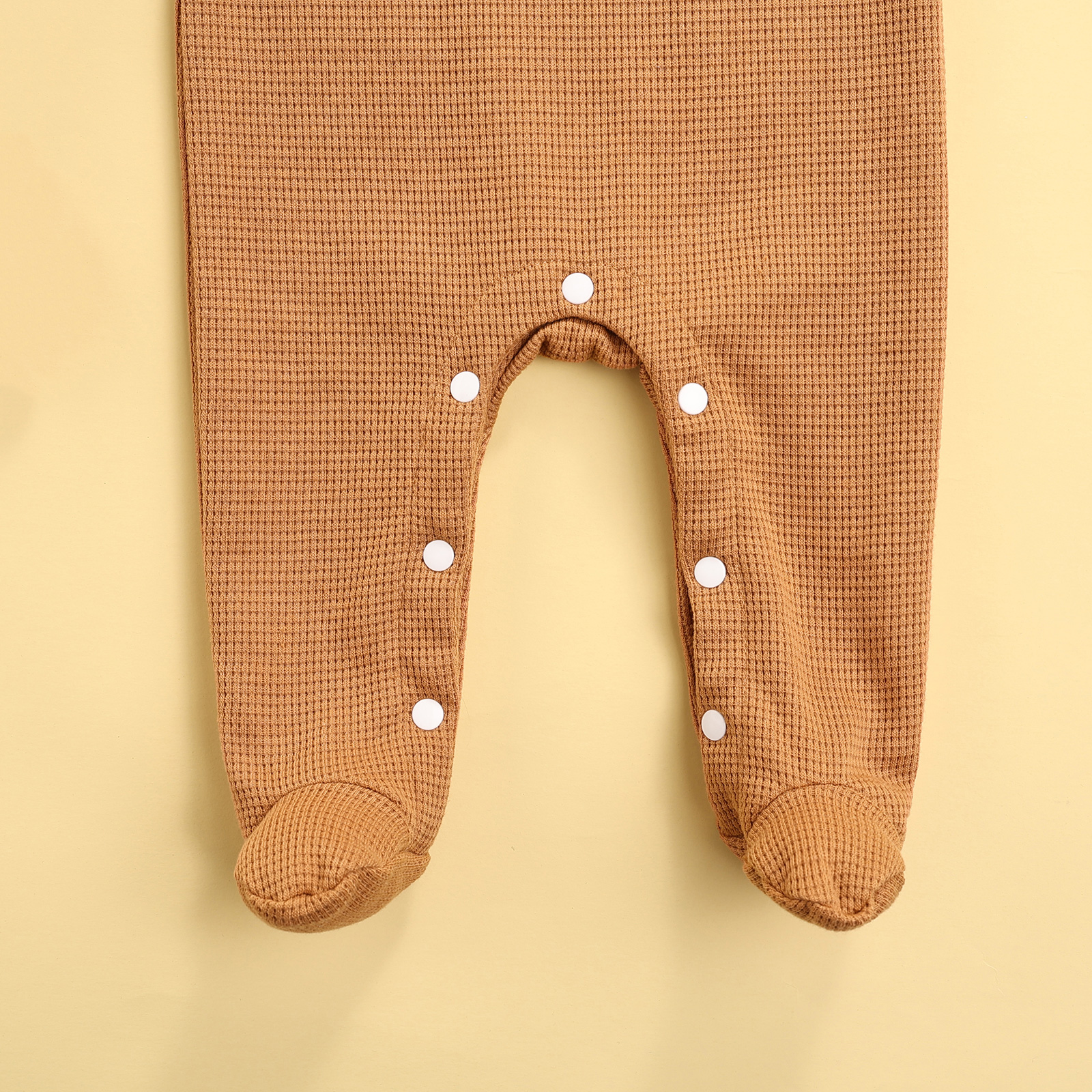 Monos de otoño para bebés, niñas y niños, monos con pies de 0 a 12M, monos de Color sólido de manga larga con botones