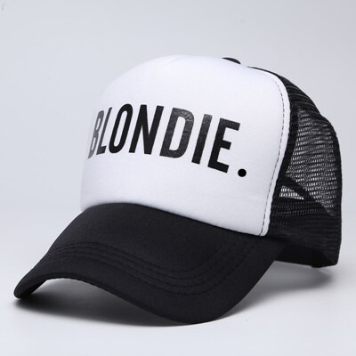 Blondie brownie baseball caps trucker mesh cap kvinder til veninder hendes kasketter bill hip-hop snapback hat gorras: Blondie hvid