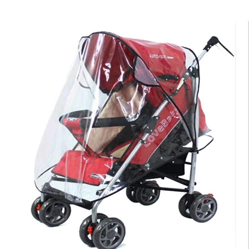 Stroller Accessories Waterproof Rain Cover Transparent Wind Dust Shield Zipper Open For Baby Strollers Pushchairs Raincoat: 01