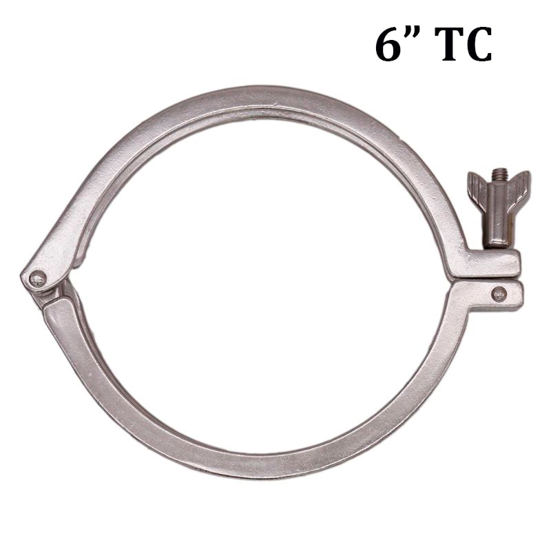 6" Tri Clover Clamp, Stainless Steel 304 3A Standard, Sanitary Brewer Hardware