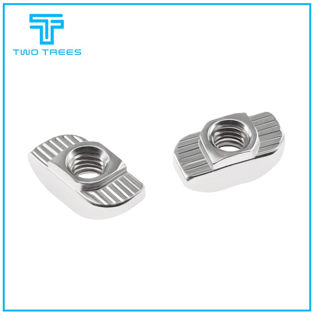 50 teile/los ZWEI BÄUME 3D Drucker Teile M3/M4/M5 Kohlenstoff Stahl T typ Muttern Verschluss Aluminium Anschluss für Industrielle Profil