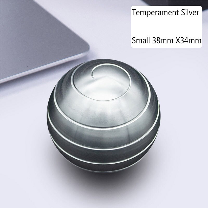 Desktop Decompression Rotating Spherical Gyroscope Desk Toy Metal Gyro Optical Illusion Flowing Finger Toy For Adult