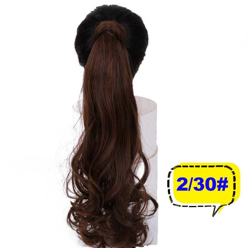 DIFEI Lange Golvende Natuurlijke Paardenstaart Clip in Pony tail Hair Extensions Wrap Rond op Synthetisch Haar Stuk voor Vrouwen: 2I30