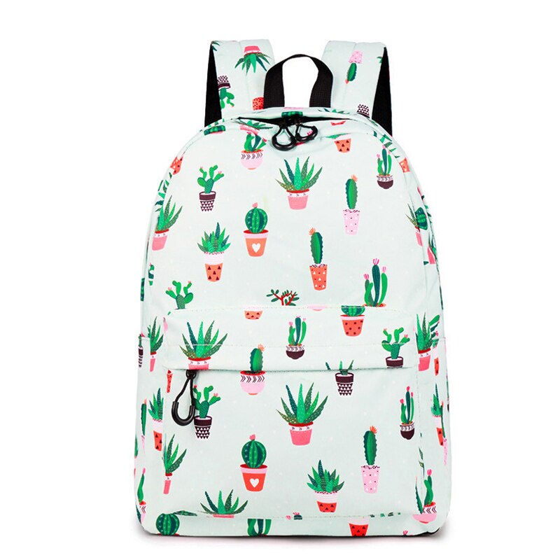 Waterbestendig Mode Cactus Gedrukt School Rugzak Polyester 14 Inch Laptop Leuke Boekentas Voor Tiener Meisjes
