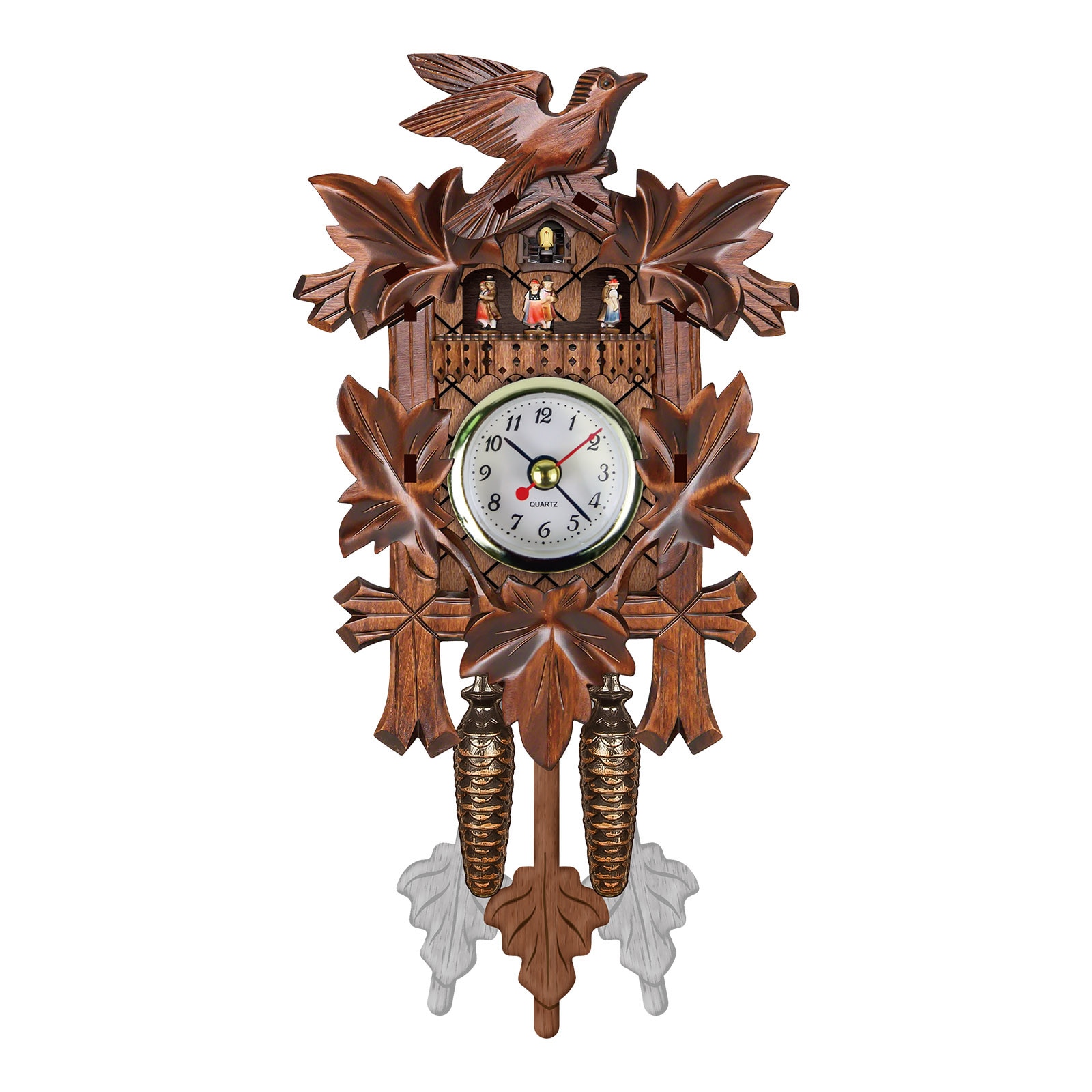 Antieke Houten Koekoek Wandklok Modern Vogel Tijd Bell Swing Alarm Horloge Thuis Art Decor Vintage Nordic Stijl # S