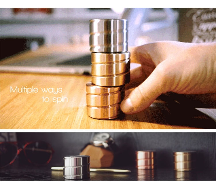 Metal Spinning Top VORTECON Aluminum Kinetic Spinning Desk Toy Silent Hypnotic Adult Office Pressure Fidget Relief