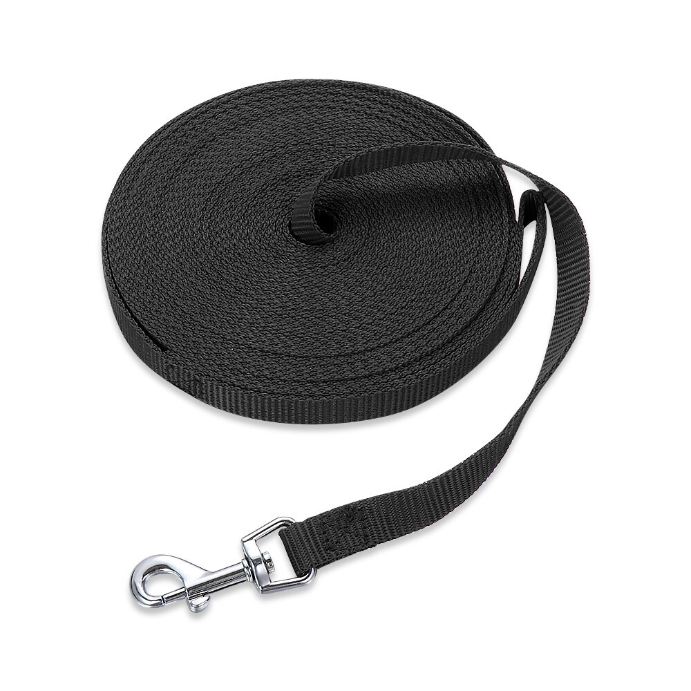 Cuerda de tracción extralarga Flexible para entrenamiento de perros, Correa fuerte de nailon con línea de recuperación grande, 3 colores, 10 metros, novedad: Negro