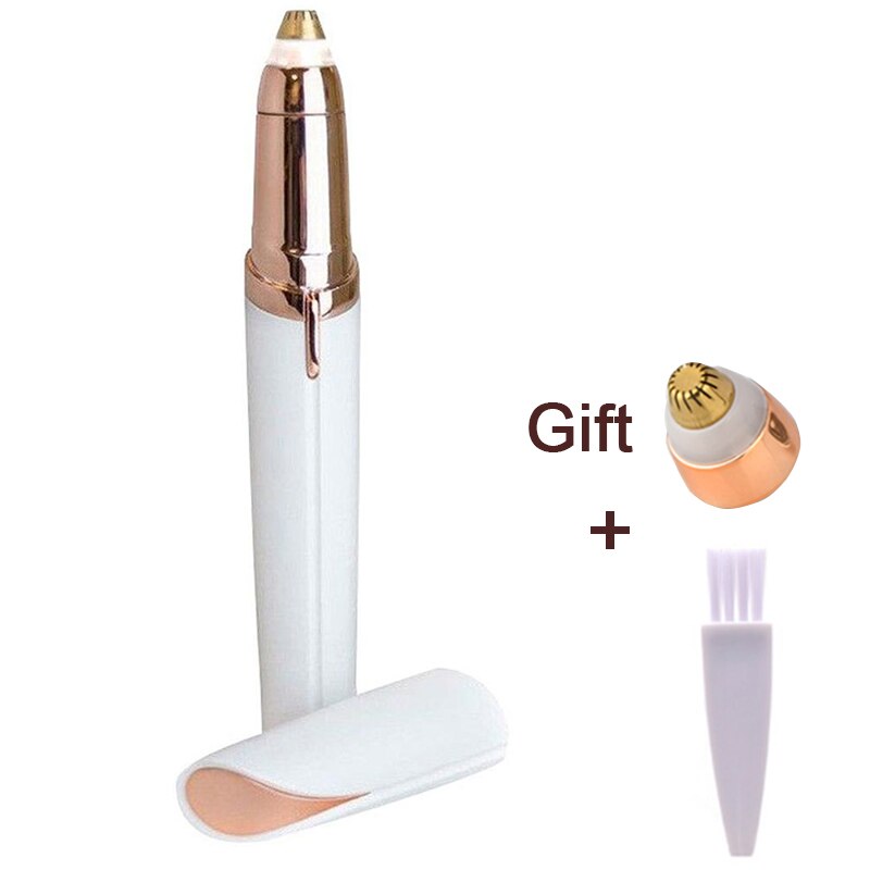 Mini Wenkbrauw Epileren Pen Elektrische Wenkbrauw Trimmer Handvat Facial Hair Remover Scheerapparaat Scheermes Draagbare Colibry Epilator Voor Vrouwelijke: White