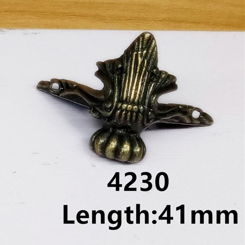 4 st 37*20mm/42*30mm antik mässing vintage brons smycken kista träfodral dekorativa fötter ben möbelhjul med skruvar: 4230 x 4 st
