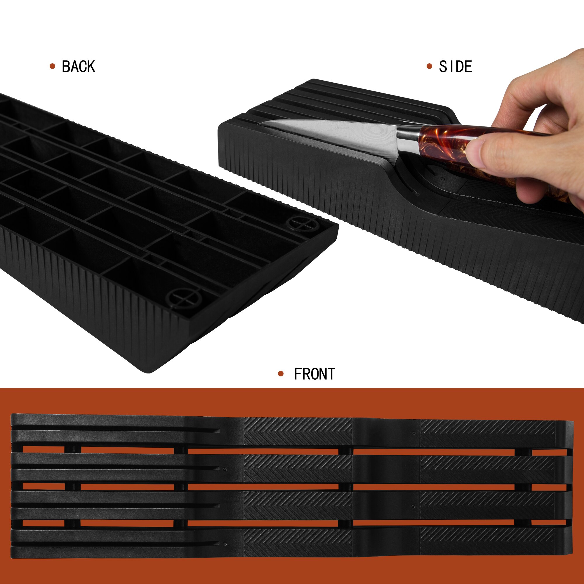 Kitchen Knife Holder Drawer Insert Knives Stand Tool Kitchen Accessories PP Large Knife Storage Fast Kitchen Gagets DIY