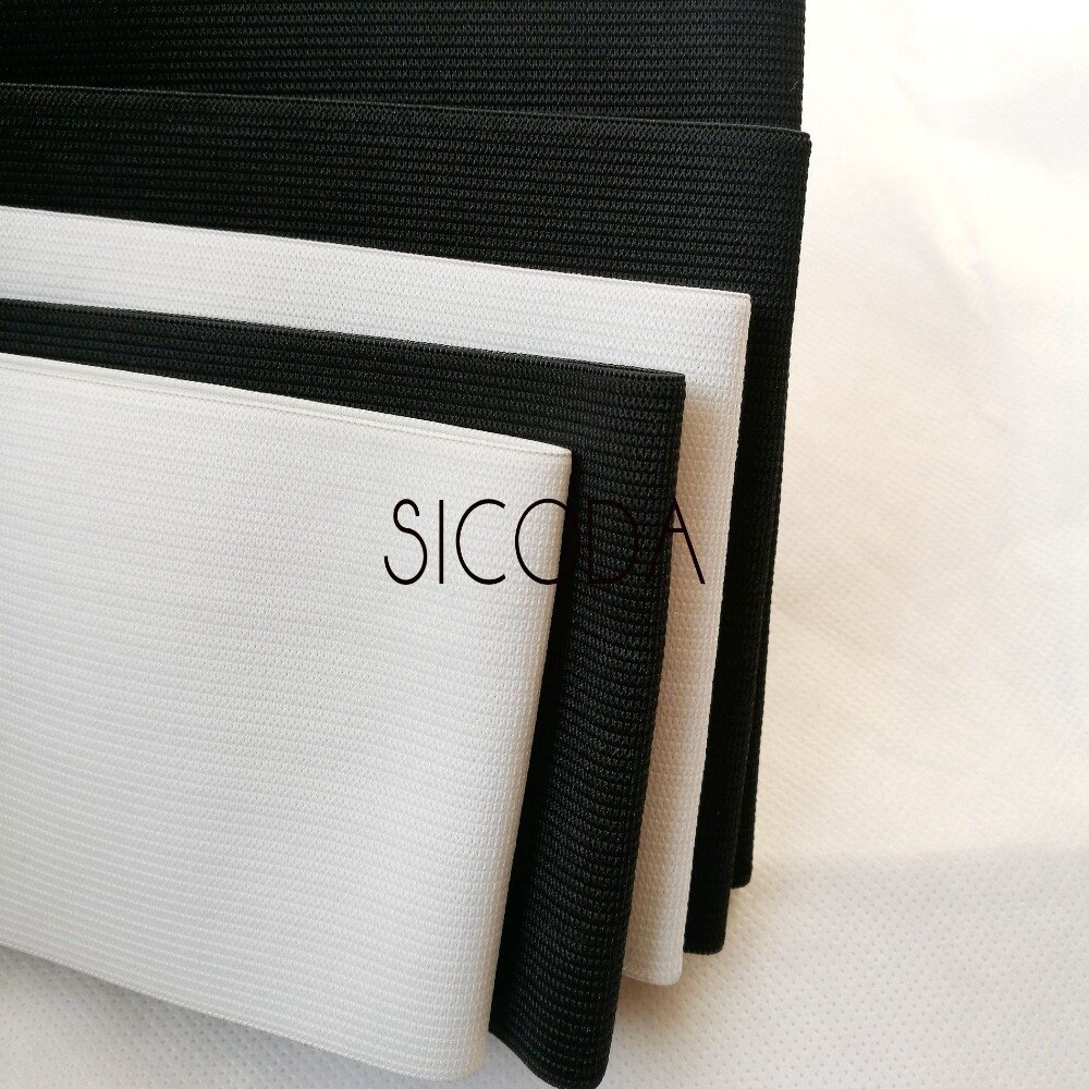 SICODA 5-25 cm breed wit/zwart DIY naaien elastische tapes Haak riem elastische rubberen band Corset riem maken