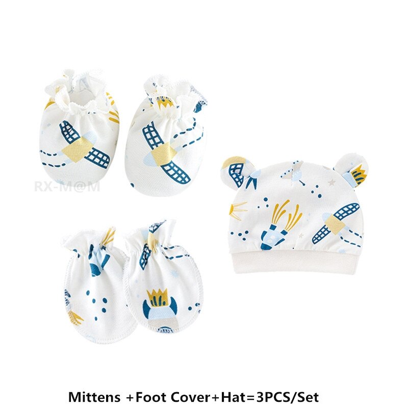 Bébé Anti rayures coton doux gants couvre-pied ensemble de chapeaux mitaines chaussettes Kit de casquette: 9