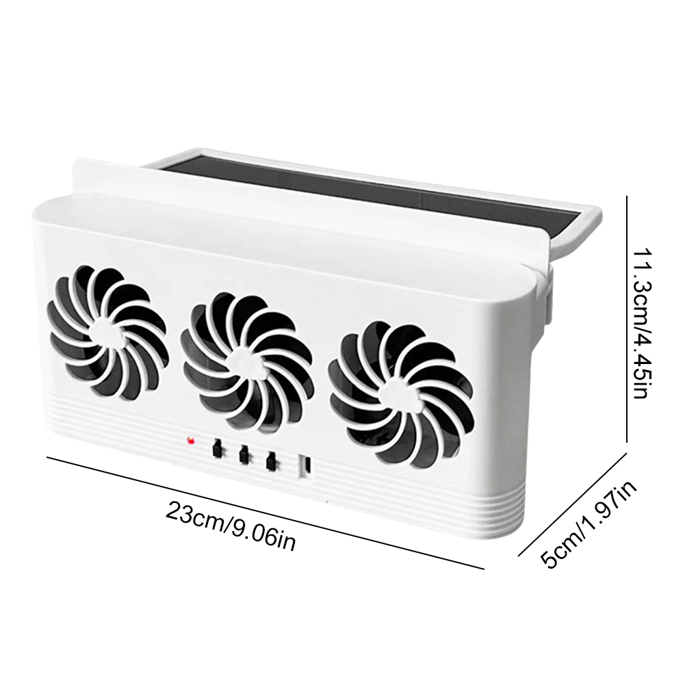 Ventilador de refrigeración de radiador de coche con energía Solar, elimina el olor Peculiar, ventilador de ventilación de ventana de coche, ventilador de ventilación automático alimentado por USB para vehículos