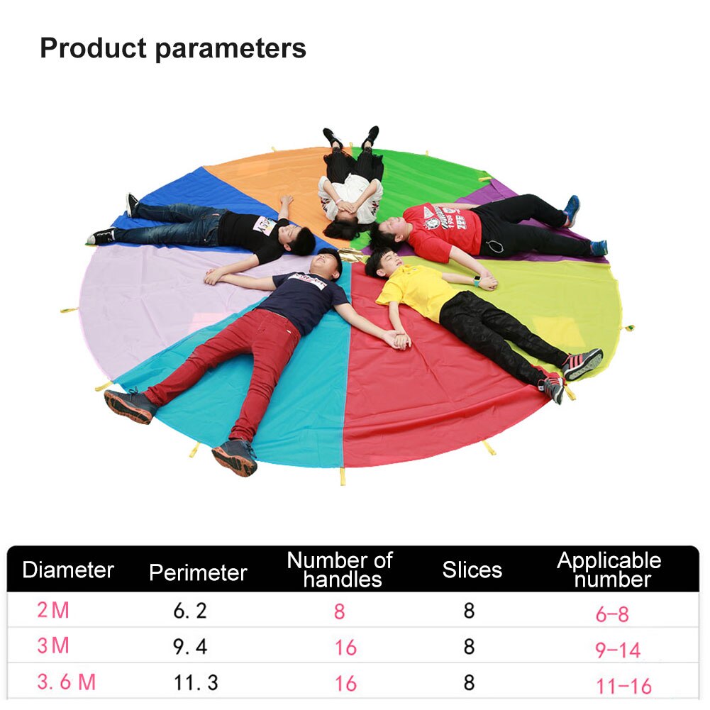 Parachute arc-en-ciel, grand rond, améliore la Coordination œil-main, attire l&#39;attention des enfants, jeu de groupe en classe de maternelle