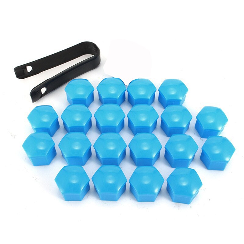 20x Gloss White Wheel Nut Bolt Covers Caps - 19mm Universal Fit, UK Made