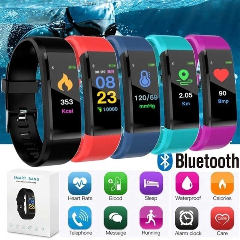 115Plus Smartwatch Bluetooth Sport Smart Armband Hartslag Bloeddruk Monitoring Gezondheid Waterdicht Horloge Polsbandje