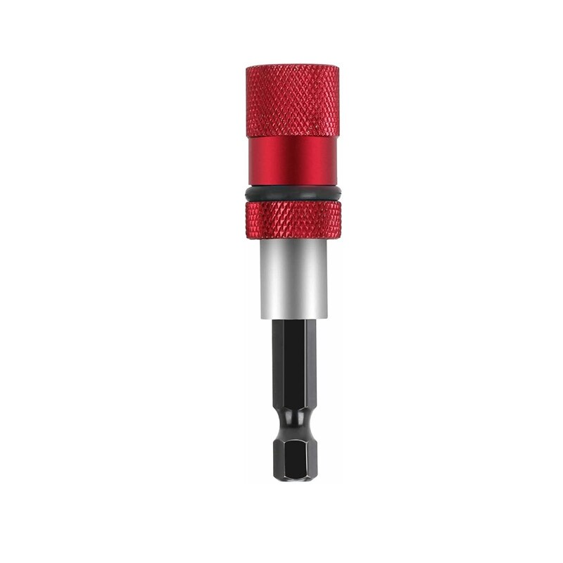 1pcs Adjustable Screw Depth Magnetic Screwdriver Bit Holder 1/4 Inch Hex Driver with 5pcs PH2 Scewdriver Bits 60mm Quick Holder: red