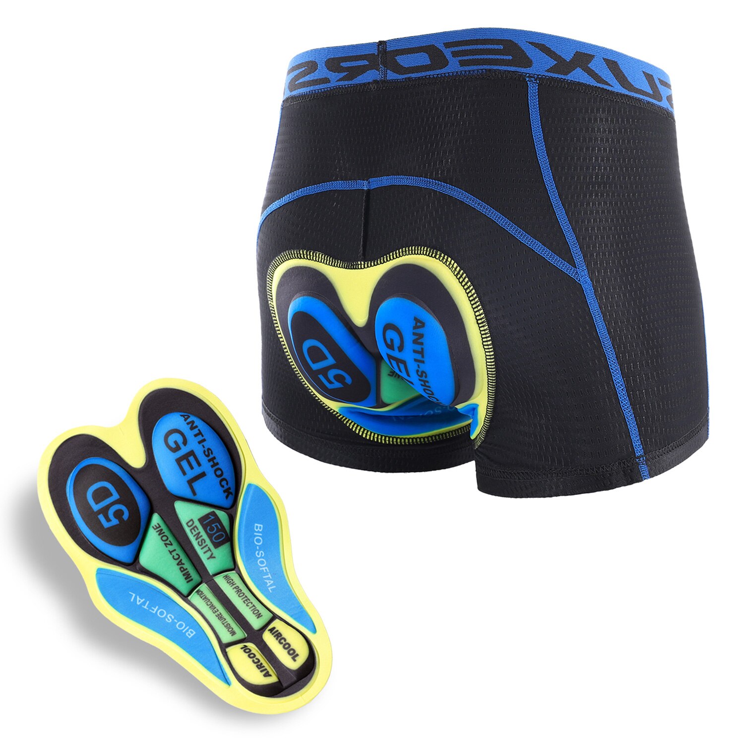 Arsuxeo Cuissard de Cyclisme Hommes Short Sous-Vêtements De Cyclisme Homme Vélo Léger Respirant 5D Rembourré VTT Vélo VÉLO Shorts Cyclisme: Cycling Shorts 2 / XL