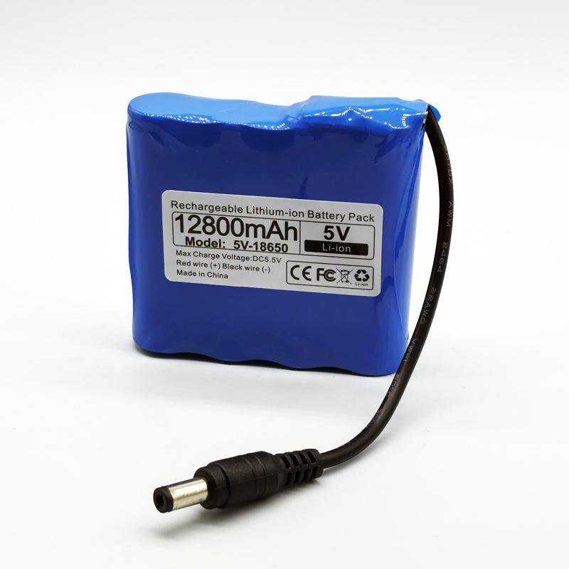 Original 6800mAh/12800mAh 5V 18650 lithium battery pack for Single Chip Microcomputer Outdoor LED Lamp,USB Fan,Bluetooth Speaker: black