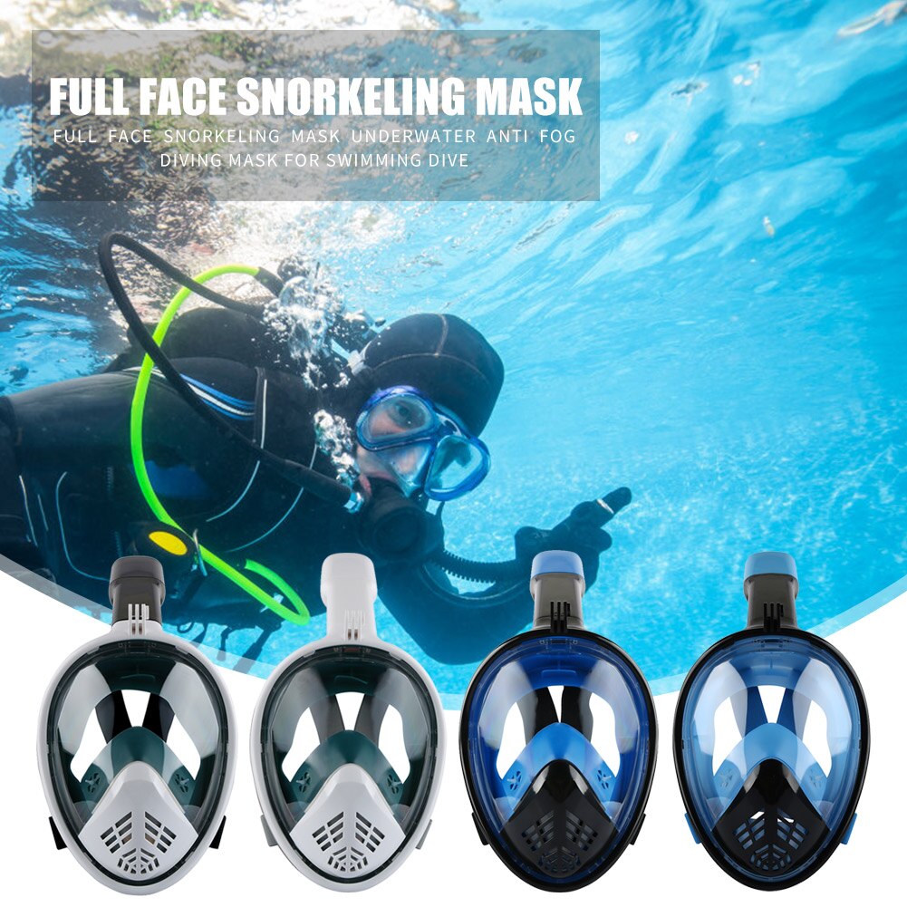 Máscara de natación buceo Anti niebla cara completa submarina Scuba snorkel conjunto máscaras respiratorias seguro y equipo de natación impermeable