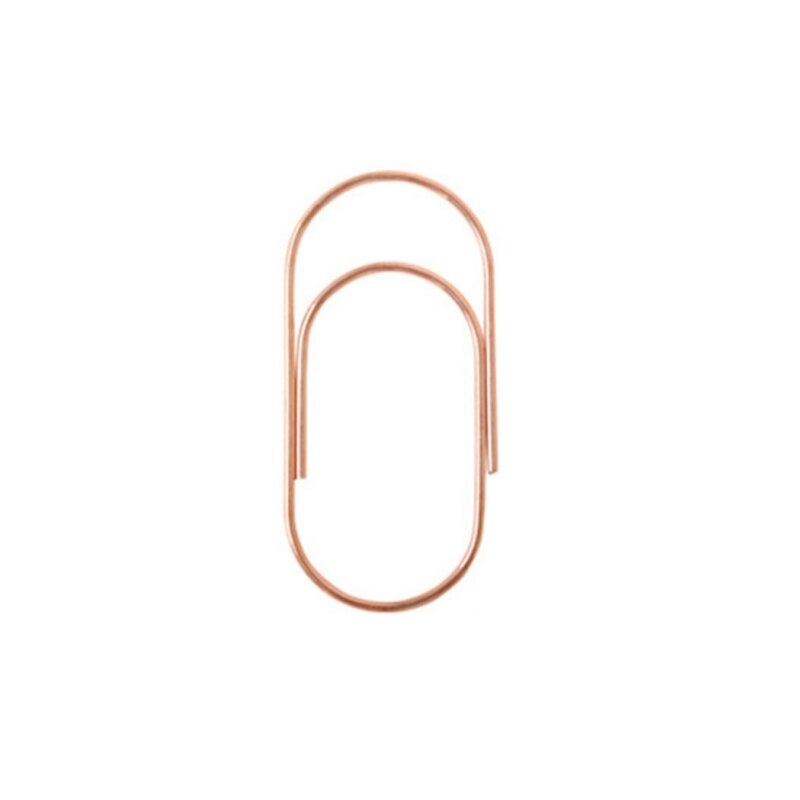 20Pcs/lot 50x23mm Large Size Paper Clip Metal Wide Office Huge Paperclip Binder YLM9799: Rose Gold
