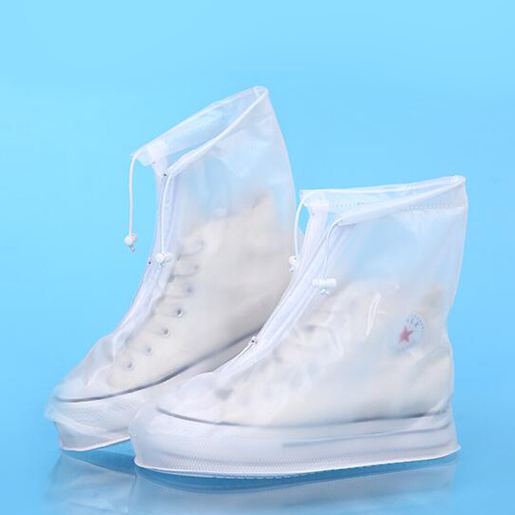 1 paar waterdichte beschermhoezen voor schoenen, unisex, regenhoezen met rits, hoge antislip regenhoezen, herbruikbare hoezen