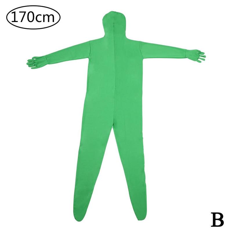 Green Jumpsuit Video Chroma Key Tight Suit Skin Suit Stretchy Effect Photo Body Accessory Green Screen Suit Photograph Invi U6S6: B
