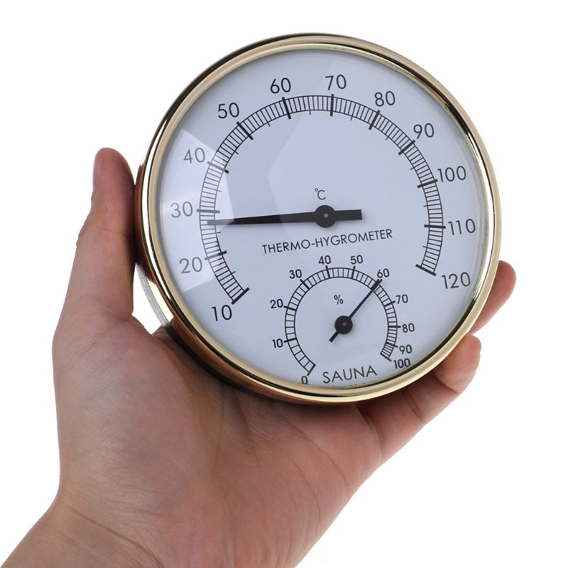 Metall Zifferblatt Indoor Temperatur Feuchtigkeit Meter Thermometer & Hygrometer Für Sauna Zimmer Messung Werkzeug