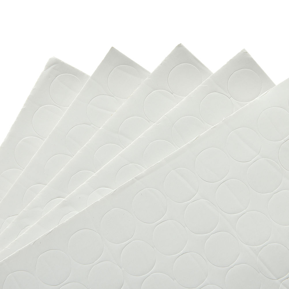 100pcs DIY Stickers Practical White Round Pads Dot Stickum Magic Sticker Double Sided Adhesive Hooks Loops Disks Balloons 15MM
