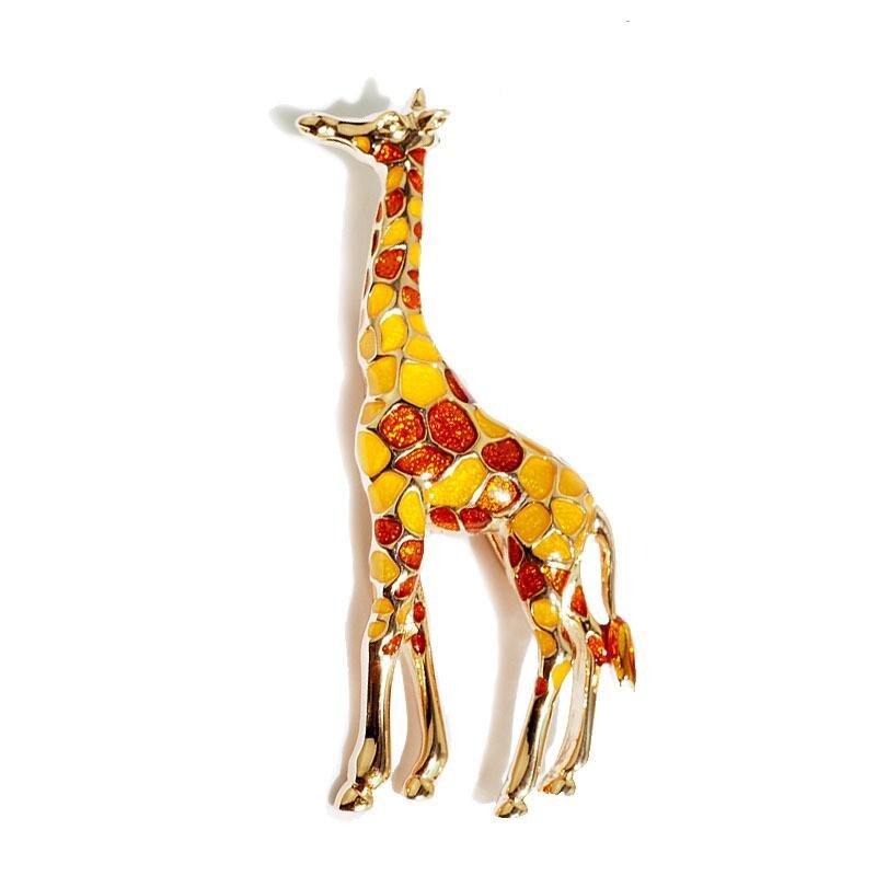 Giraffe Broches Voor Vrouwen Leuke Animal Broche Pin Mode-sieraden Goud Kleur Cadeau Voor Kinderen Prachtige Broches: Orange